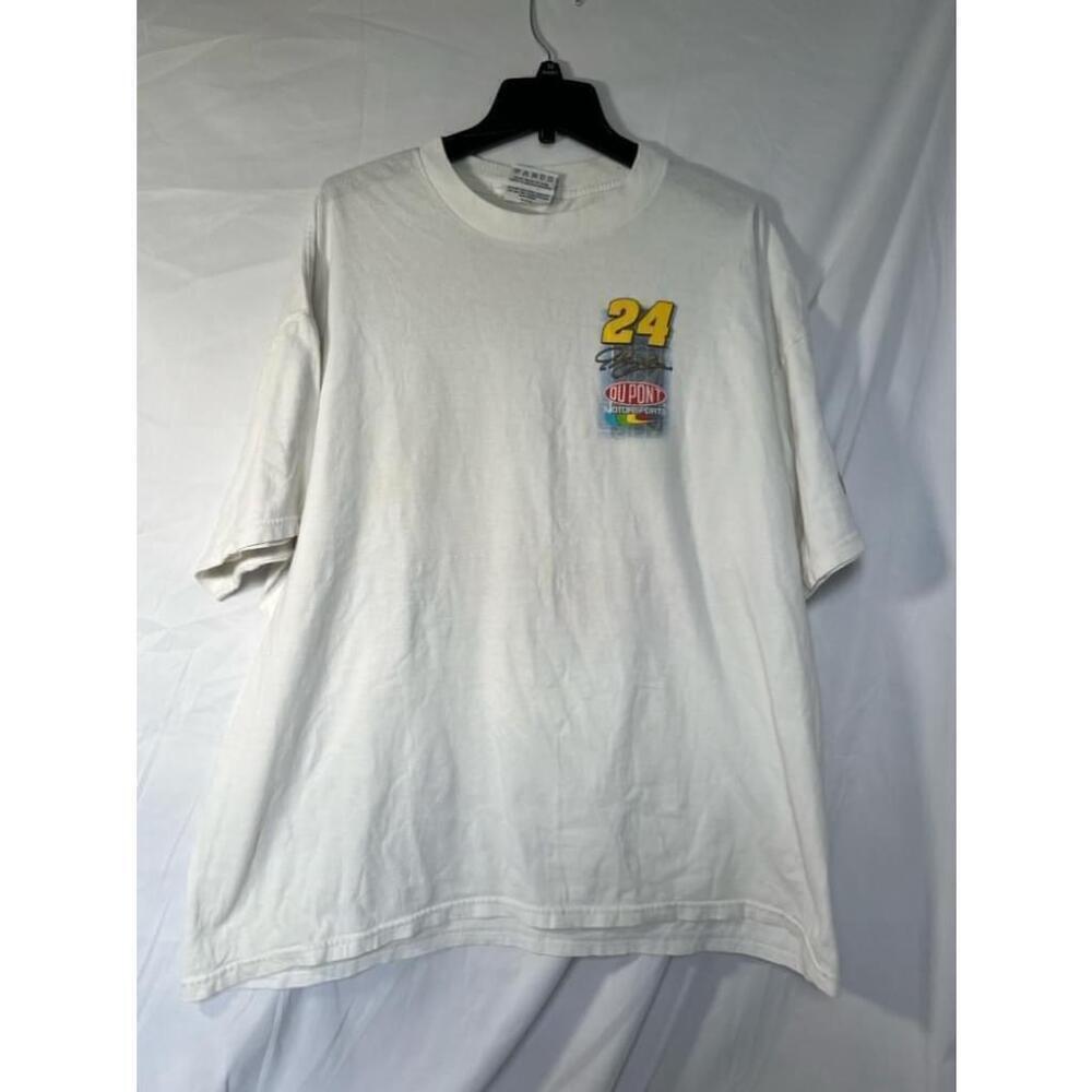 Vtg Competitors View White NASCAR Jeff Gordon 2002 Winston Cup schedule tshirt